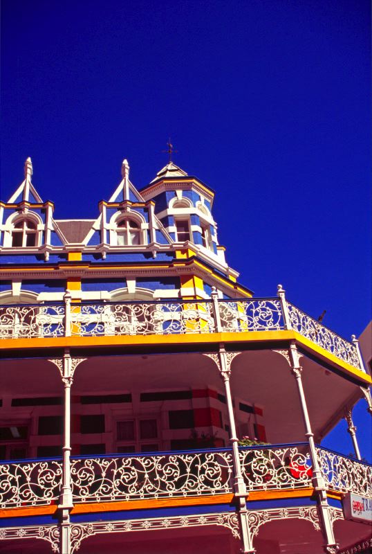 Victorian colonial ironwork and facade in Cape Town