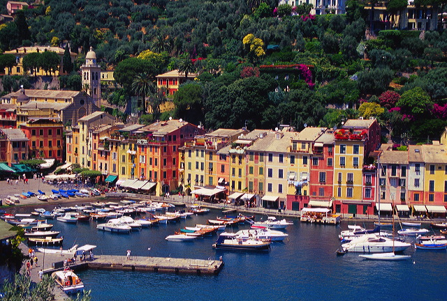 Panoramic view of Portofino cove