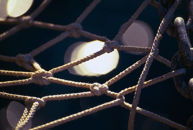 Sunlight on a seaside boat hammock in Marmaris