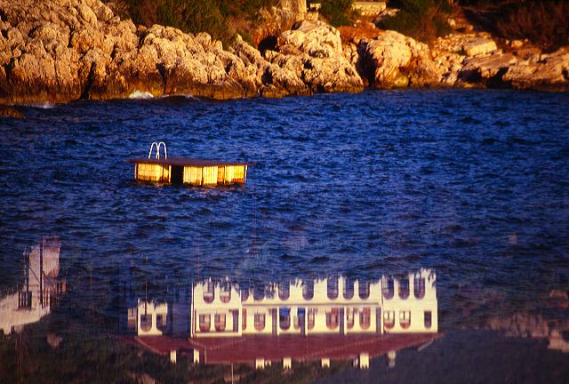 Sunlight and glass reflections in Kaş